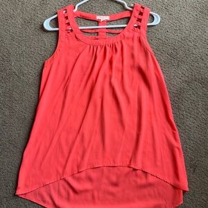 Coral Sleeveless Blouse